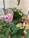 CENTRO METÁLICO CON PLANTAS Y CORAZÓN MADERA DIA DE LA MADRE