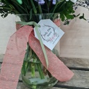 JARRON CRISTAL CON FLORES NATURALES