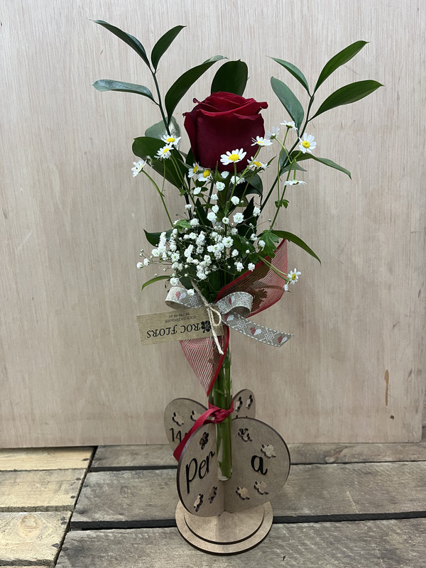 VIOLETERO CON PEANA CORAZÓN CON MENSAJE PER A TU 14-02 ENAMORADOS