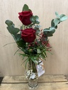 JARRON CRISTAL CON 2 ROSAS SANT JORDI