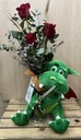 DRAGON DE PELUCHE 40 CM CON 3 ROSAS SANT JORDI