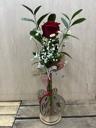 [CEN63] VIOLETERO CON PEANA CORAZÓN CON MENSAJE PER A TU 14-02 ENAMORADOS