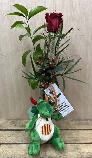 [SJ145] VIOLETERO CON DRAGON PELUCHE SANT JORDI
