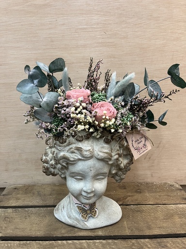 [DM129] FIGURA PIEDRA CON FLOR HIDROFILADA DIA DE LA MADRE