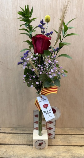 [SJ167] VIOLETERO CON MADERA DECORADA SANT JORDI